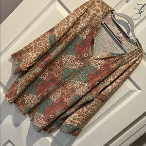 Cato Textured Knit Top with Earthy Tones